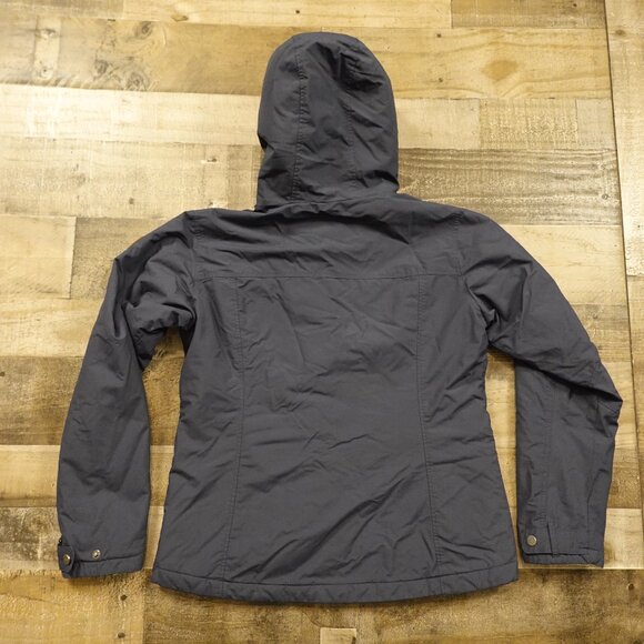 Columbia Hooded Insulated Jacket Women’s Large Navy Winter Sherpa Trim - Picture 11 of 16